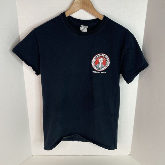 Indian Motorcycle Graphic T-Shirt, Small, Black, Gildan, Logo South Elgin IL - Picture 2 of 7